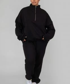 Kaiia CURVE 90S OVERSIZED JOGGERS BLACK