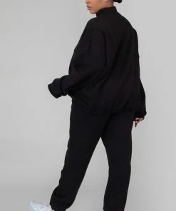 Kaiia CURVE 90S OVERSIZED JOGGERS BLACK