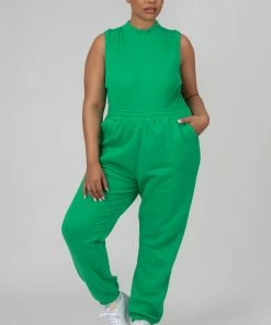 Kaiia CLOTHING CURVE 90S OVERSIZED JOGGERS GREEN
