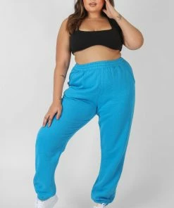 Kaiia CLOTHING CURVE 90'S JOGGERS AI BLUE