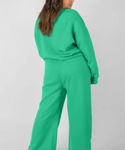 CURVE KAIIA TONAL EMBROIDERED JOGGERS GREEN