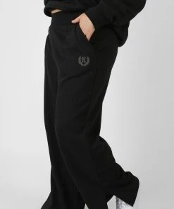 CLOTHING CURVE KAIIA TONAL EMBROIDERED JOGGERS BLACK