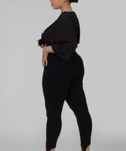 Kaiia CURVE RIB STIRRUP LEGGING BLACK