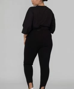 Kaiia CURVE RIB STIRRUP LEGGING BLACK