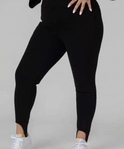 Kaiia CURVE RIB STIRRUP LEGGING BLACK