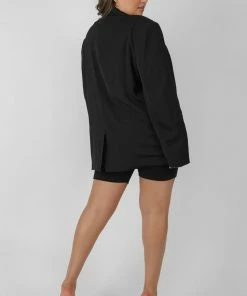 Kaiia CURVE LONGLINE BLAZER BLACK CLOTHING