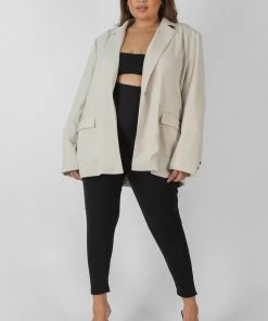 Kaiia CURVE RELAXED BLAZER STONE CLOTHING