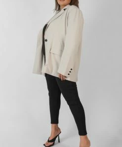 Kaiia CURVE RELAXED BLAZER STONE CLOTHING