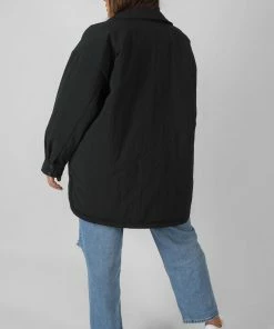 Kaiia CURVE PADDED OVERSIZED SHACKET BLACK CLOTHING