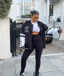 Kaiia CLOTHING LONG SLEEVE UNDERBUST CROP TOP WHITE