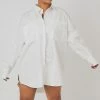 Kaiia CURVE OVERSIZED POPLIN SHIRT DRESS WHITE CLOTHING