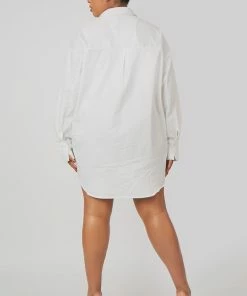 Kaiia CURVE OVERSIZED POPLIN SHIRT DRESS WHITE CLOTHING