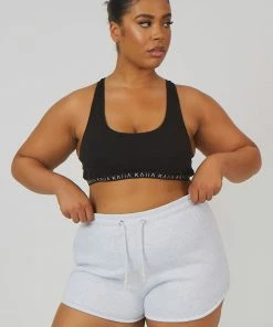 Kaiia CURVE BOOTY SHORT OATMEAL MARL CLOTHING