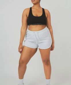 Kaiia CURVE BOOTY SHORT OATMEAL MARL CLOTHING