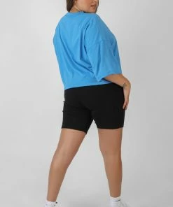 Kaiia CLOTHING CURVE RIB CYCLING SHORTS BLACK