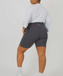 Kaiia CURVE RIB CYCLING SHORTS GREY CLOTHING