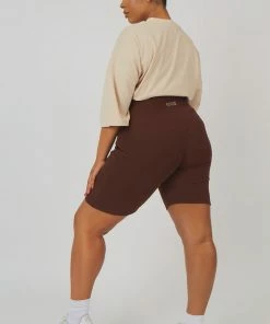Kaiia CURVE RIB CYCLING SHORTS CHOCOLATE CLOTHING