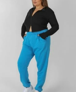 Kaiia CURVE DOUBLE ENDED ZIP RIB TOP BLACK CLOTHING