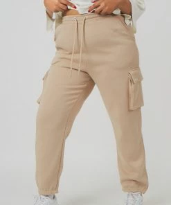 Kaiia CURVE CARGO JOGGERS LIGHT TAUPE