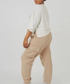 Kaiia CURVE CARGO JOGGERS LIGHT TAUPE