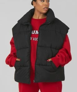 Kaiia CLOTHING CURVE LONGLINE OVERSIZED GILET BLACK