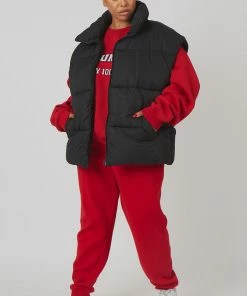 Kaiia CLOTHING CURVE LONGLINE OVERSIZED GILET BLACK