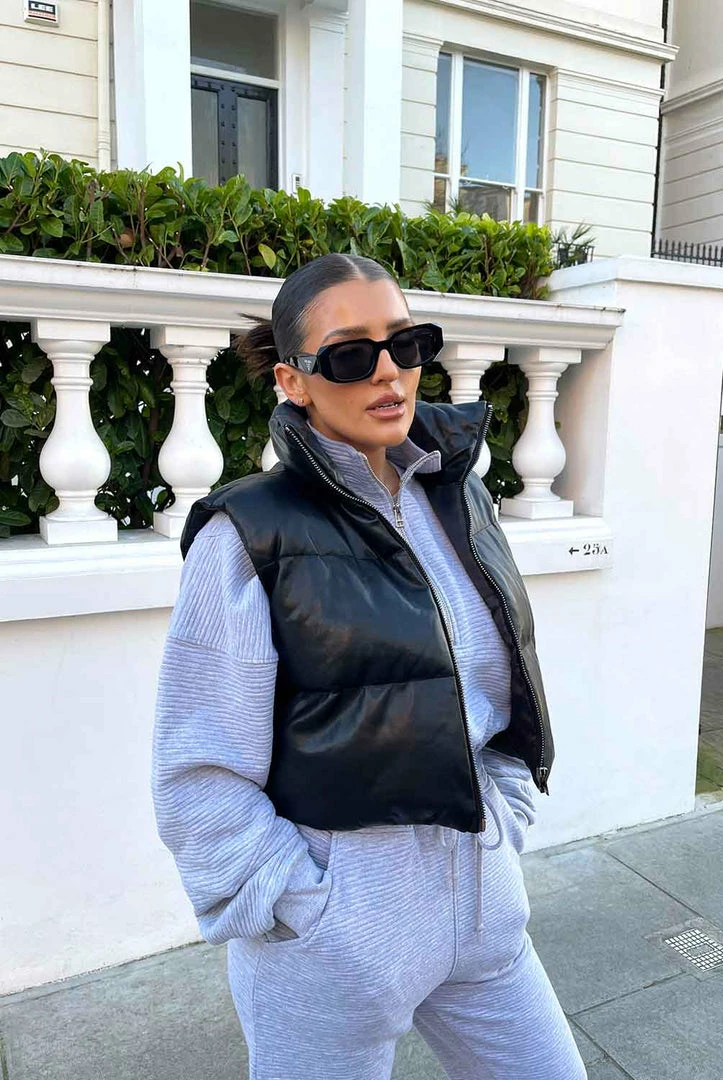 Kaiia PU CROPPED GILET BLACK CLOTHING 3 Kaiia PU CROPPED GILET BLACK CLOTHING