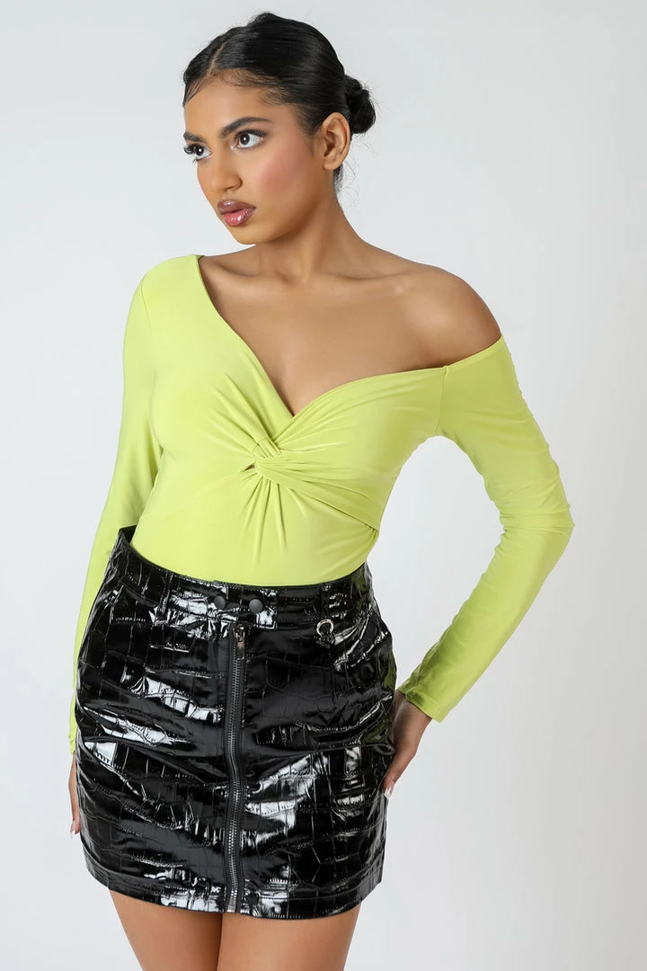 Kaiia TWIST WRAP GATHER LONG SLEEVE BODYSUIT 3 Kaiia TWIST WRAP GATHER LONG SLEEVE BODYSUIT