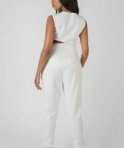 Kaiia ASYMMETRIC CUT AWAY BODYSUIT WHITE