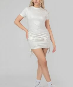 Kaiia BODYCON MINI T SHIRT DRESS ECRU CLOTHING
