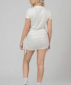 Kaiia BODYCON MINI T SHIRT DRESS ECRU CLOTHING
