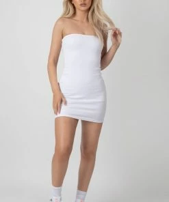 Kaiia BANDEAU DRESS WHITE
