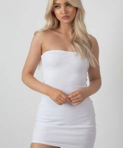 Kaiia BANDEAU DRESS WHITE
