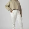 Kaiia CLOTHING OVERSIZED CROPPED LIGHT KHAKI SWEAT HOODIE