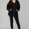 Kaiia OVERSIZED ZIP THROUGH HOODIE BLACK