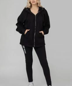 Kaiia OVERSIZED ZIP THROUGH HOODIE BLACK