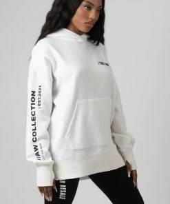 Kaiia OVERSIZED TEXT HOODY ECRU CLOTHING