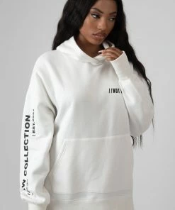 Kaiia OVERSIZED TEXT HOODY ECRU CLOTHING