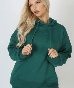 CLOTHING KAIIA EMBROIDERED OVERSIZED HOODIE FOREST GREEN