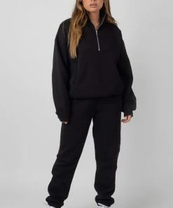 Kaiia CLOTHING 90S OVERSIZED JOGGERS BLACK