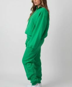 Kaiia OVERSIZED FIT SEAM FRONT 90S JOGGERS GREEN