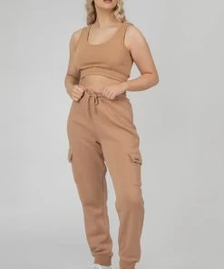 Kaiia CARGO JOGGERS BISCUIT