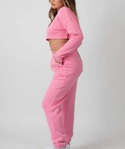 Kaiia CLOTHING OVERSIZED FIT STRAPPY 90S JOGGERS PINK 12 Kaiia CLOTHING OVERSIZED FIT STRAPPY 90S JOGGERS PINK