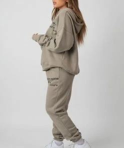 Kaiia CLOTHING OVERSIZED FIT PRINTED JOGGERS ELM