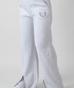 Kaiia OVERSIZED FIT EMBROIDERED SPLIT FRONT JOGGERS OATMEAL MARL 9 Kaiia OVERSIZED FIT EMBROIDERED SPLIT FRONT JOGGERS OATMEAL MARL