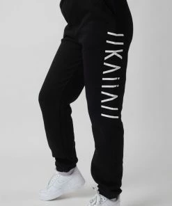 CLOTHING OVERSIZED Kaiia Branded SLOGAN JOGGERS BLACK