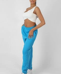 Kaiia 90'S OVERSIZED JOGGERS AI BLUE CLOTHING