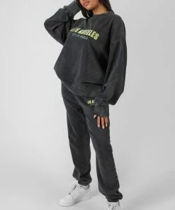 Kaiia LOS ANGELES ACID WASH JOGGERS GREY