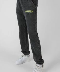 Kaiia LOS ANGELES ACID WASH JOGGERS GREY