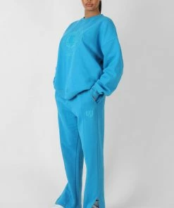 CLOTHING KAIIA TONAL EMBROIDERED JOGGERS BLUE